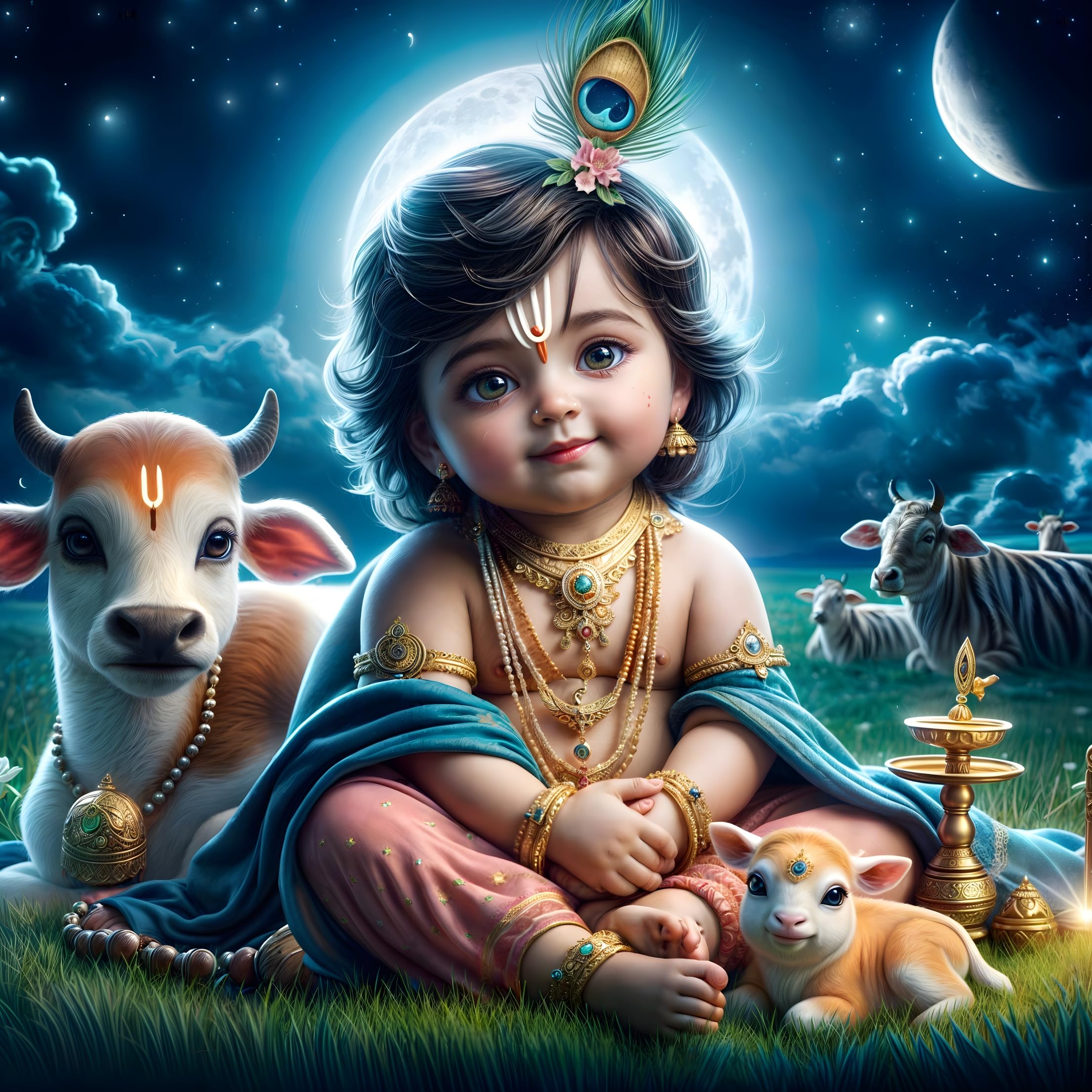 Krishna Wall Sticker – Premium Spiritual Art Décor for Home, Pooja Rooms & Meditation Spaces