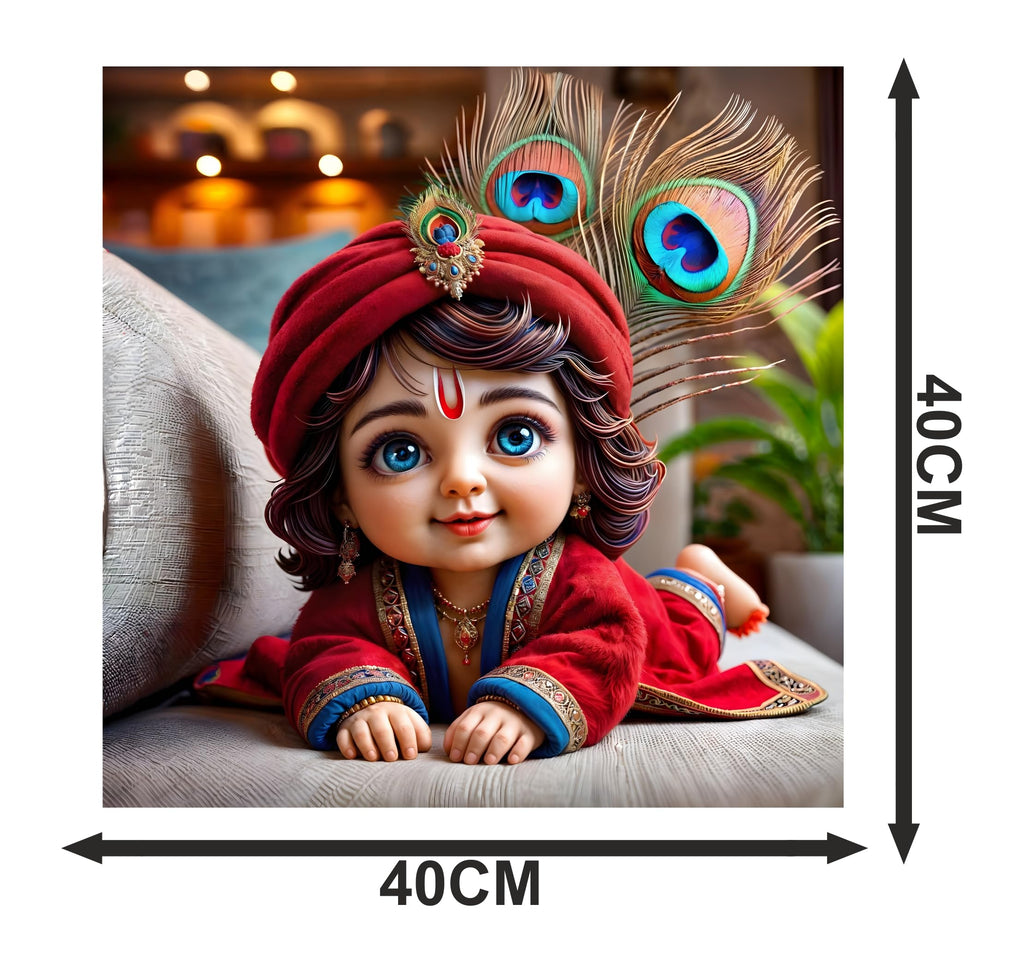 Cryptofeno Lord Krishna Wall Poster | Divine Flute-Playing Art Print | Spiritual Décor for Home & Temple | Premium-Quality Print