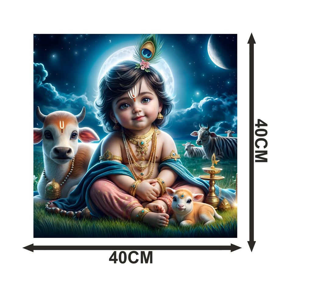 Krishna Wall Sticker – Premium Spiritual Art Décor for Home, Pooja Rooms & Meditation Spaces