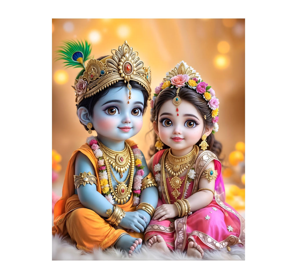 Cryptofeno Radha Krishna Wall Poster - Self Adhesive Vinyl - Size (40 * 50cm) Matrial Vinyl